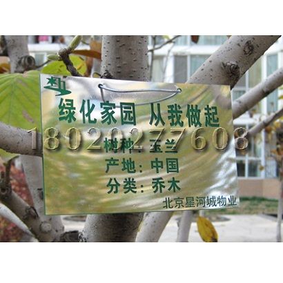 提供小区物业绿化树牌,各类乔木灌木挂牌,植树节认养牌专业制作