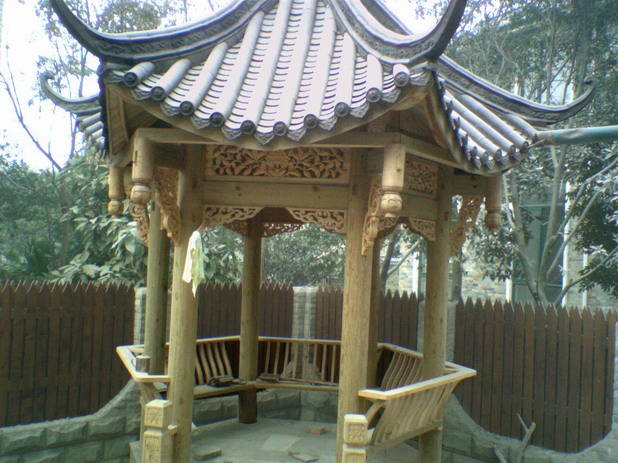 仿古六角亭 - 成都步步高艺术楼梯 步步高艺术楼梯