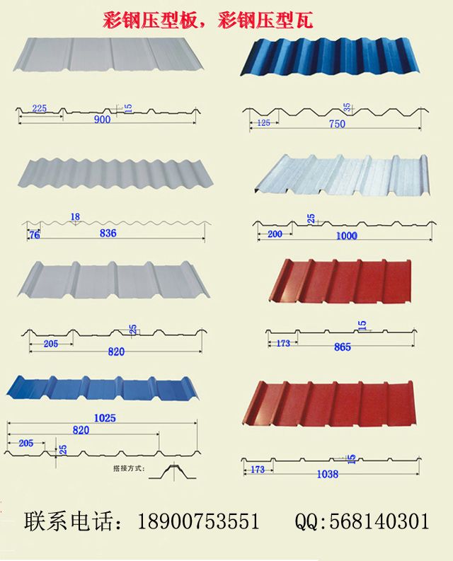 屋面彩钢瓦种类型号图片